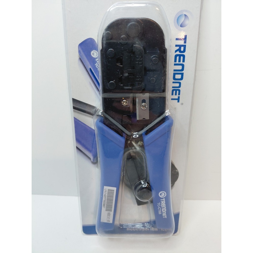 TRENDnet TC-CT68 Crimping Tool RJ45 RJ12 RJ11 Cutter Stripper All Steel Black - Picture 2 of 5